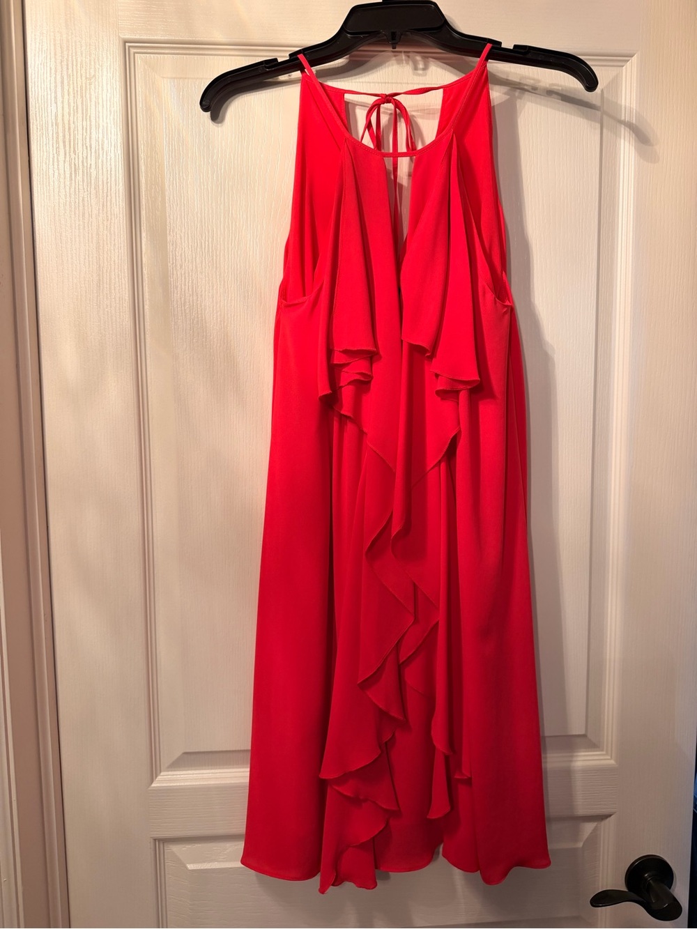 BCBGMaxAzria Red Ruffled Halter Mini Dress - Picture 3 of 12